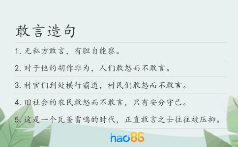 敢言造句