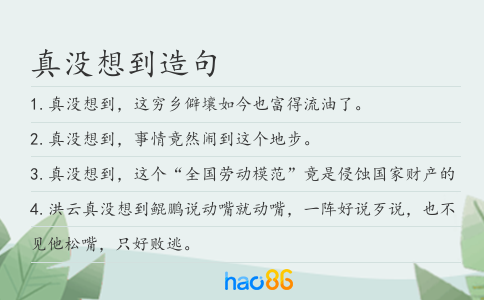 真没想到造句