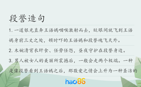 段誉造句
