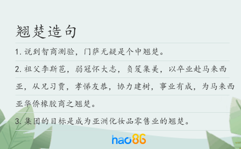 翘楚造句