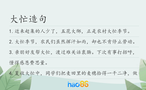 大忙造句