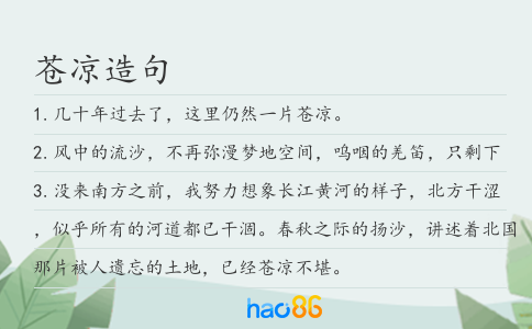 苍凉造句