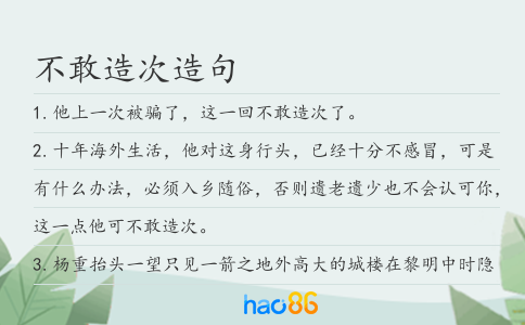 不敢造次造句
