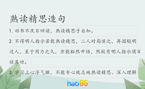 熟读精思造句