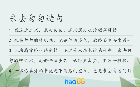 来去匆匆造句