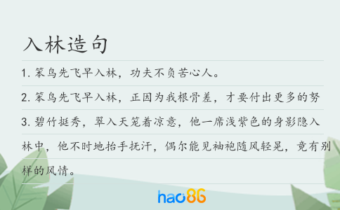 入林造句