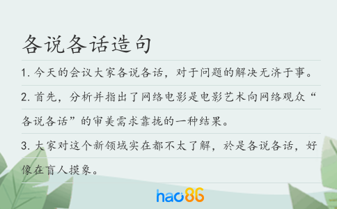 各说各话造句