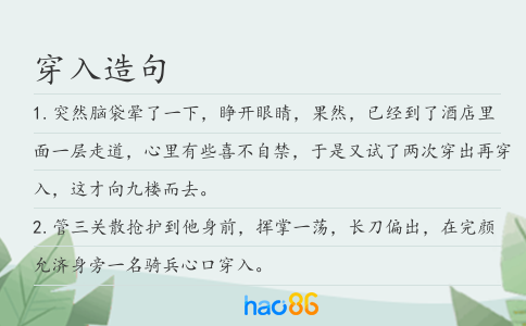 穿入造句