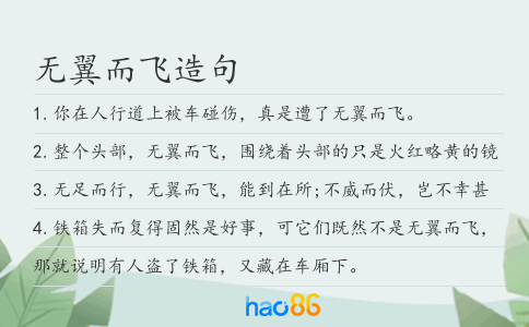 无翼而飞造句