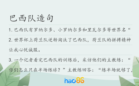 巴西队造句