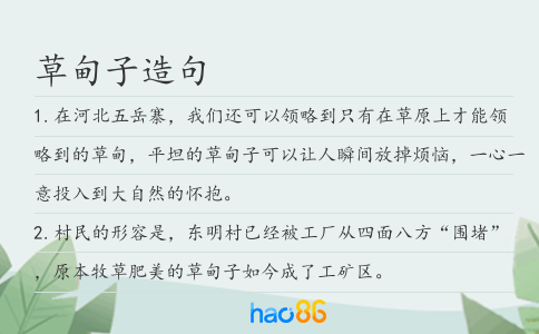 草甸子造句