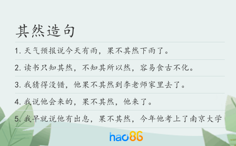 其然造句