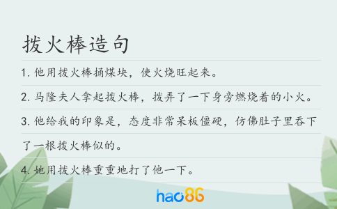 拨火棒造句