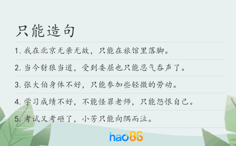 只能造句