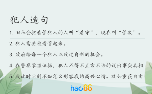 犯人造句