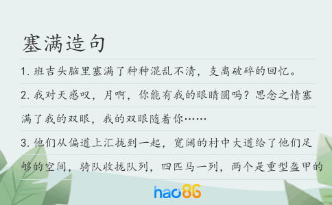 塞满造句