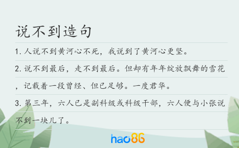 说不到造句