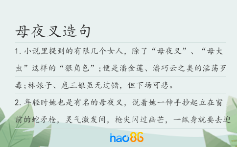 母夜叉造句