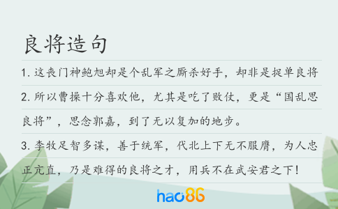 良将造句