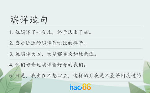 端详造句