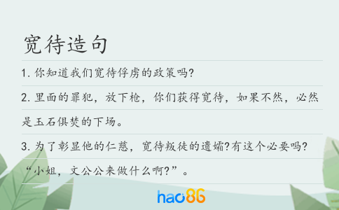 宽待造句