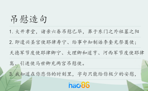 吊慰造句