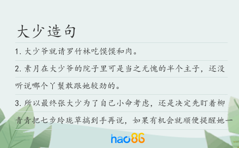 大少造句