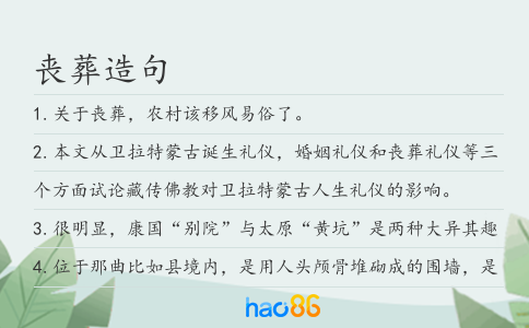 丧葬造句