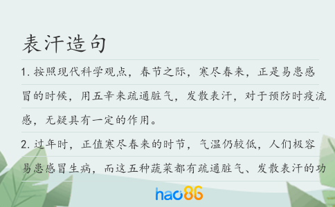 表汗造句