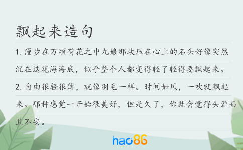 飘起来造句