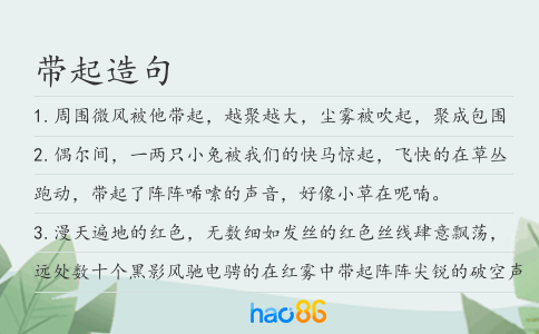 带起造句