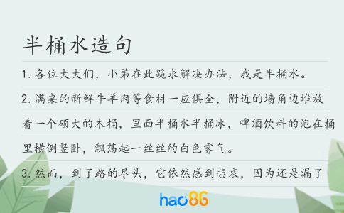 半桶水造句