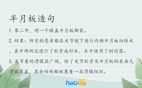 半月板造句