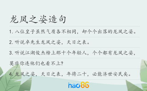 龙凤之姿造句