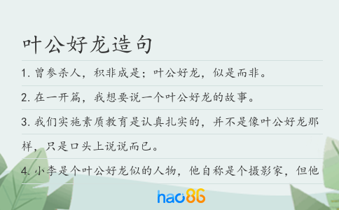 叶公好龙造句