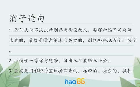 溜子造句