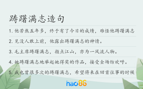 踌躇满志造句