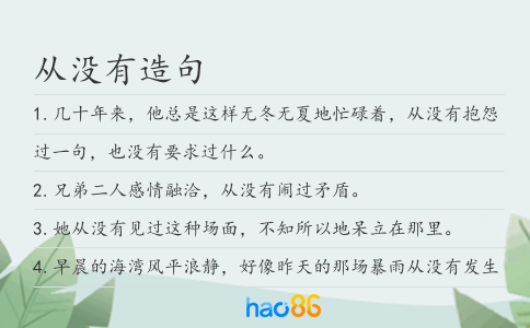 从没有造句
