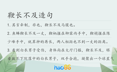 鞭长不及造句