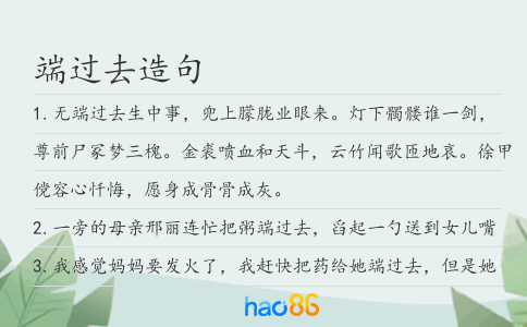 端过去造句