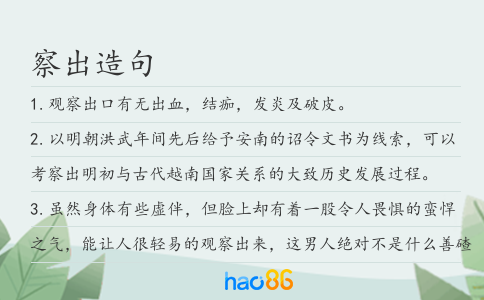 察出造句