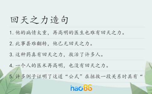 回天之力造句