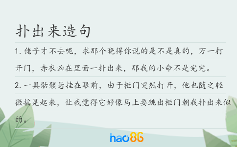 扑出来造句