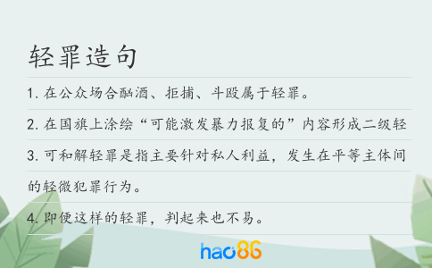 轻罪造句