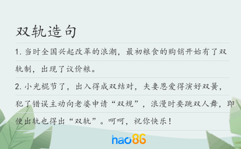 双轨造句