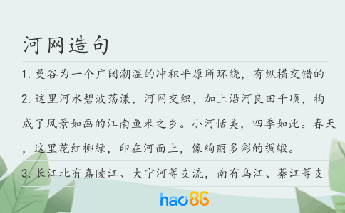 河网造句