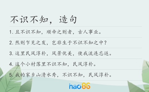 不识不知，造句