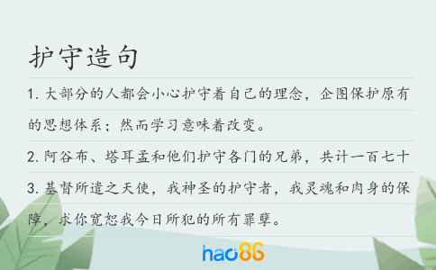 护守造句