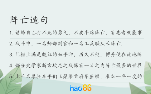 阵亡造句
