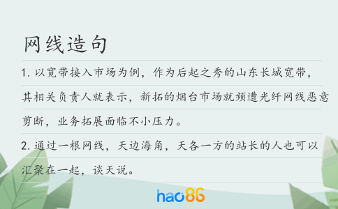 网线造句